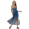Sexy Floral Print Open Back Tube Top Dresses For Women
