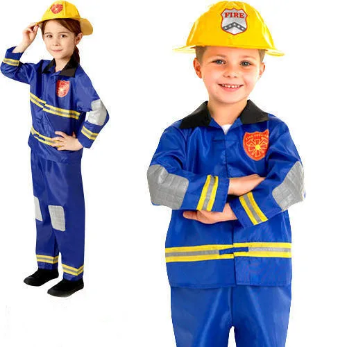 HAT Fancy Dress Uniform Boys Emergency Services Costume Firefight Kids FIREMAN