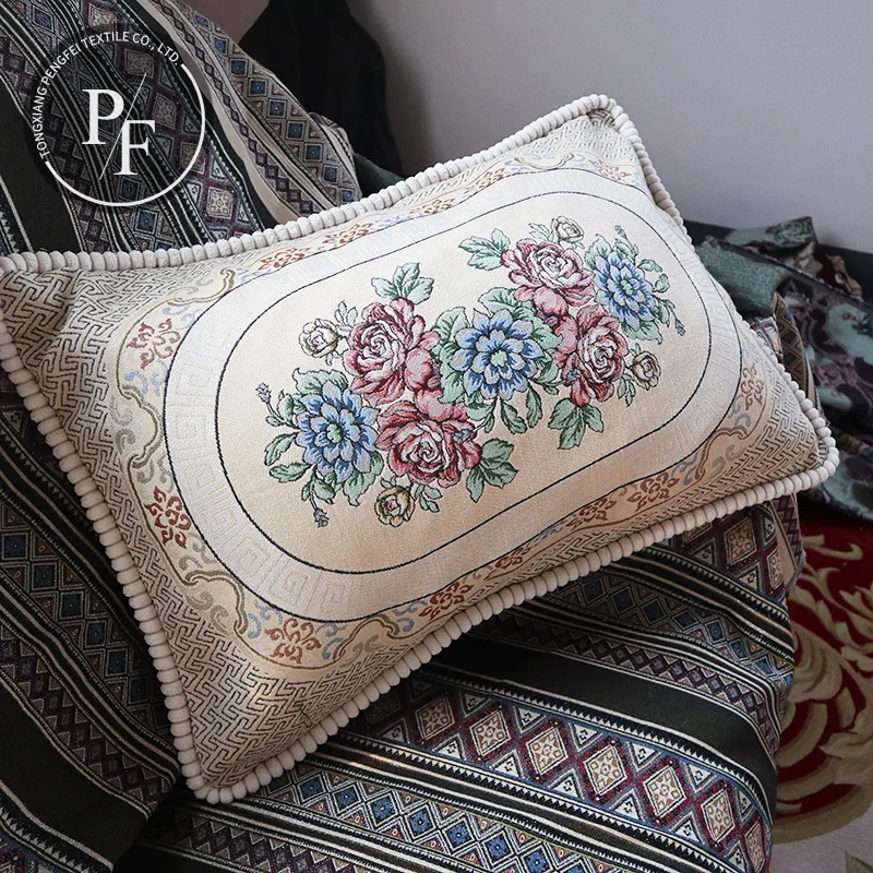 2018 Wholesale Custom Home Decorative Jacquard Woven Throw Pillow Case