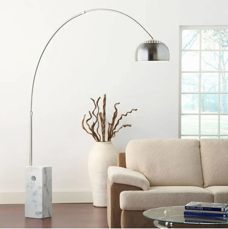 Modern Top Quality Nickel Arc Fishing Floor Lamp With Black Or