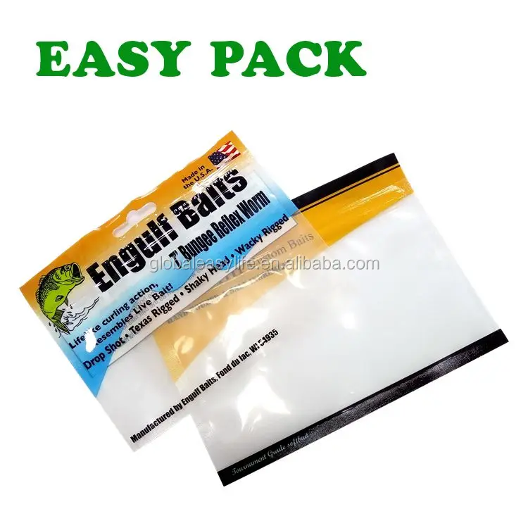 Fishing Soft Plastic Lures Bags/ Fish Bait Worm Bag With Zipper For
