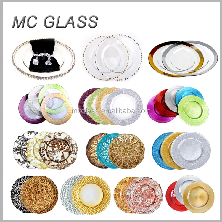 Wholesale Gold Silver Glass Beaded Charger Plate Wedding Table ... Wholesale Gold Silver Glass Beaded Charger Plate Wedding Table ...