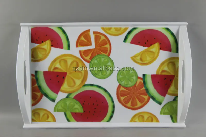 Watermelon Print Melamine Serving Trays For Fruit