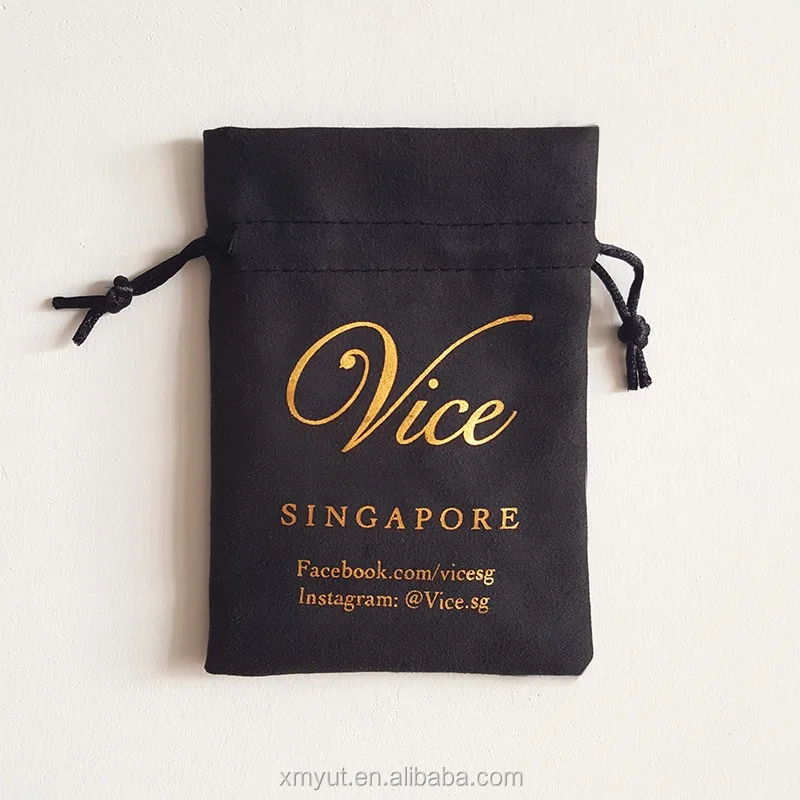 8*10 cm Pink Bijoux Custom Suede Cloth Jewelry Bags, Customized Drawstring Bag Suede Jewelry Pouch with logo