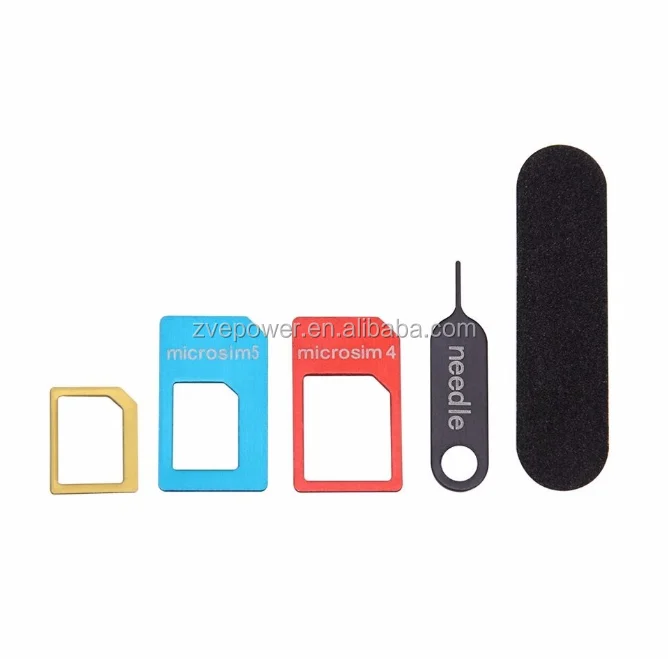 5 In 1 Sim Card Adapter Converter Tool Kit Nano Micro Standard