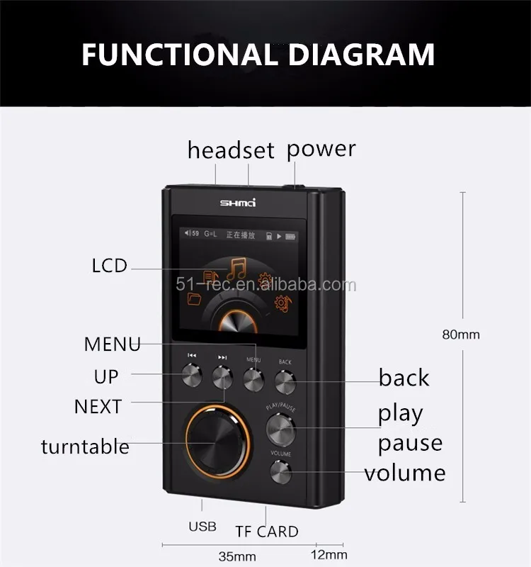 Professional HIFI lossless mp3, digital mp3 player