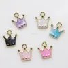 Mini Multi-Colors Colorful Alloy Crown Charm for Necklace Bracelet Jewelry Making Clothes Sewing Bag Decoration Pendant (Crown)