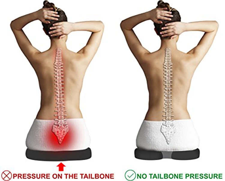 Cooling Contoured Car Backbone Hip Pain Seat Cushion Memory Cotton Gel