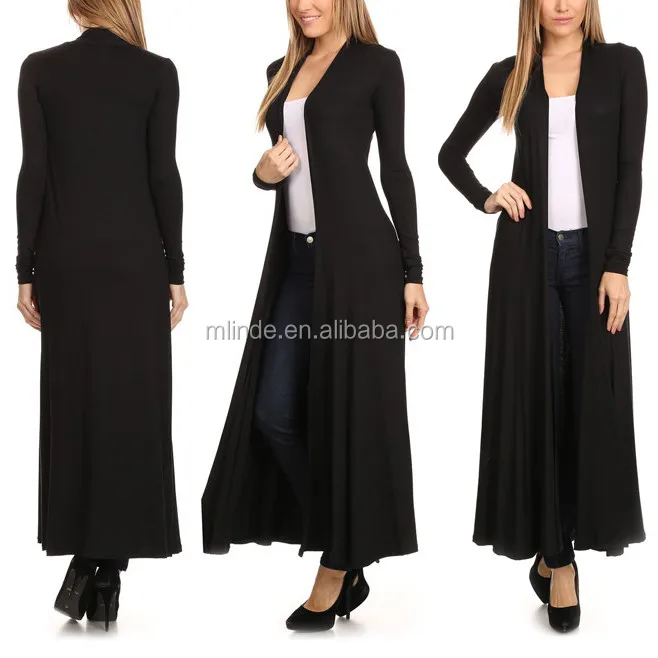 long black open cardigan