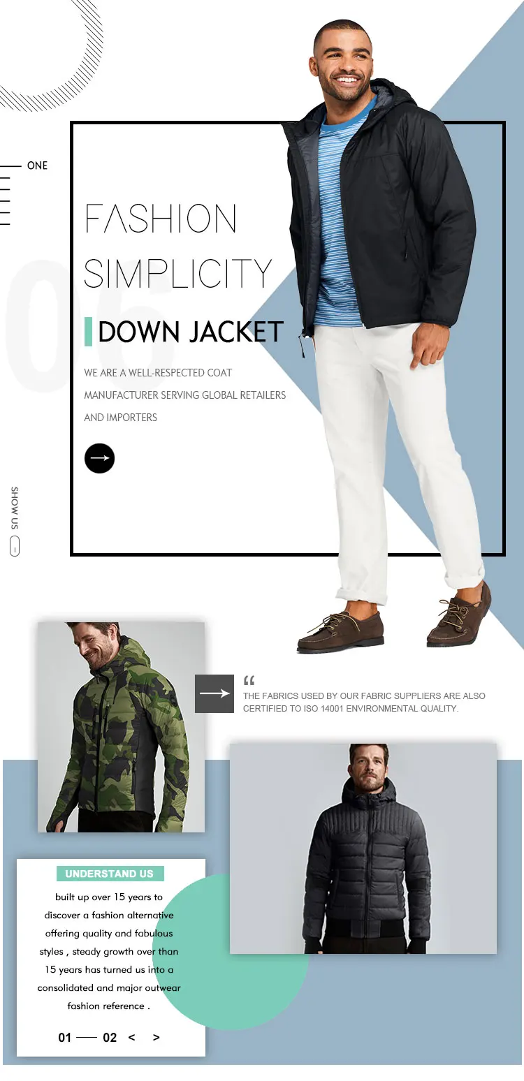 High Quality Mens Light Down Jacket With Hood Windproof Ultralight Mens Feather Down Jacket