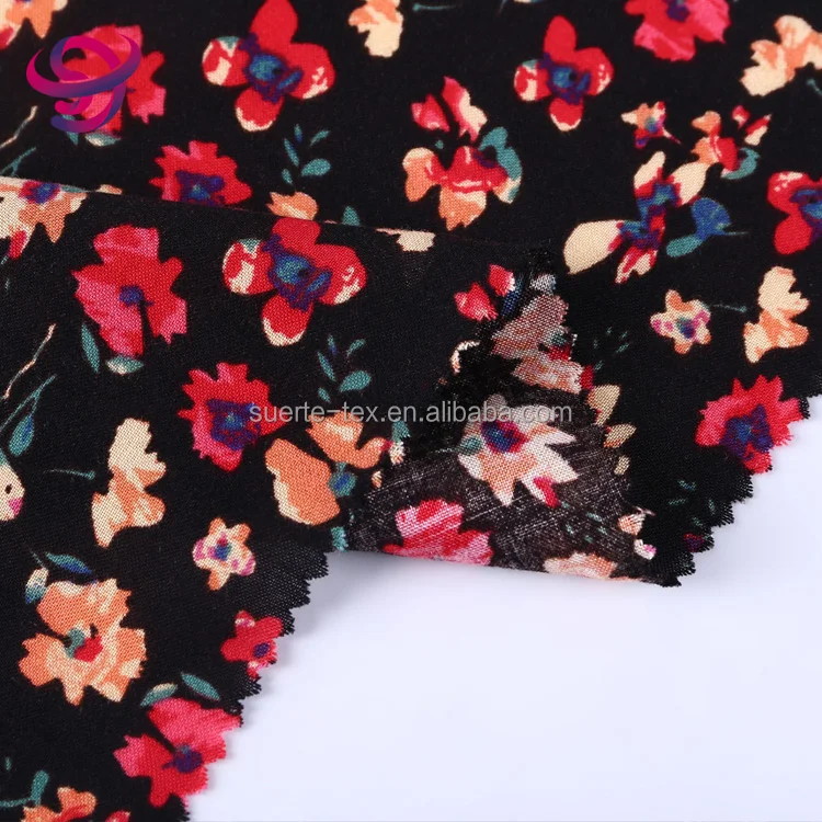 
Shaoxing textile fashion floral pattern woven viscose rayon printed 100% rayon fabric for dress 