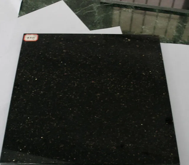 High Quality India Black Galaxy Granite Tiles 60x60 Black 