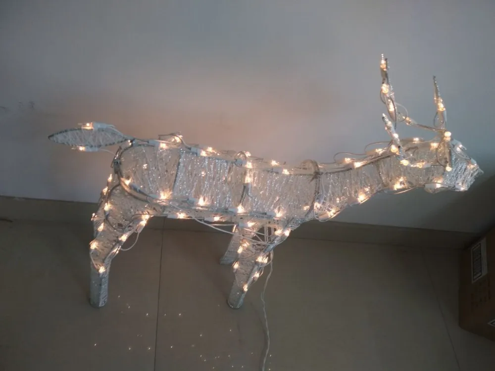 Large Outdoor Yard Garden Decorative Wire Frame Christmas Deer Light