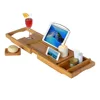 Bamboo Bathtub Caddy With Free Soap Holder Eco-friendly Shower Bath Tub Serving Tray