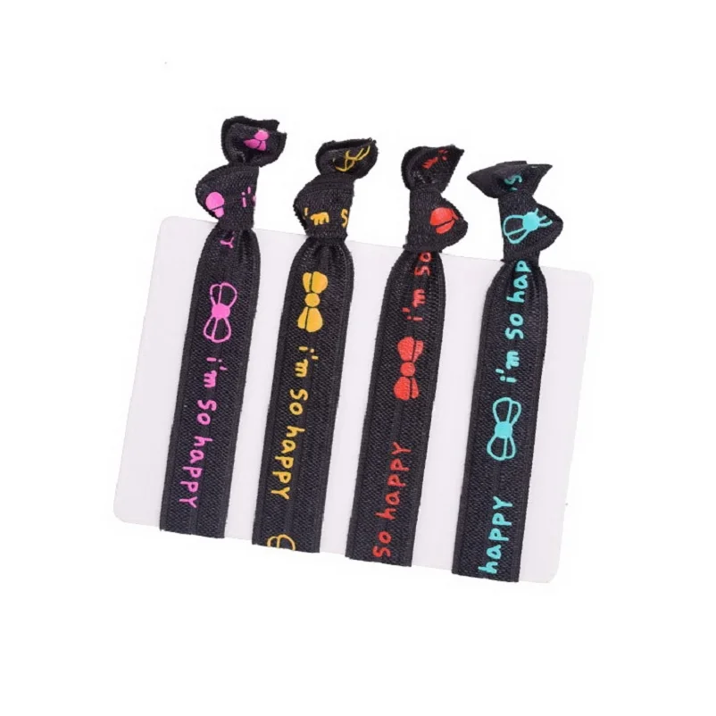 Custom Printed Fold Over Elastic Hair Tie 5/8" Foe Elastic Hair Band Custom Headwear Girls