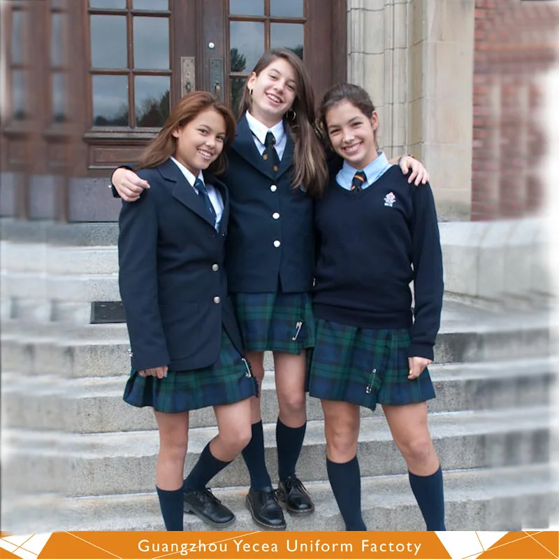 High Quality Fashion Middle High School Uniform Wool/cotton/polyester