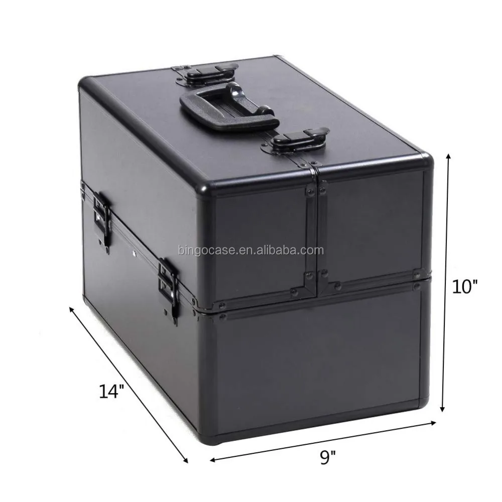 Aluminum Makeup Train Case Large 6 Tray Professional Cosmetic Makeup