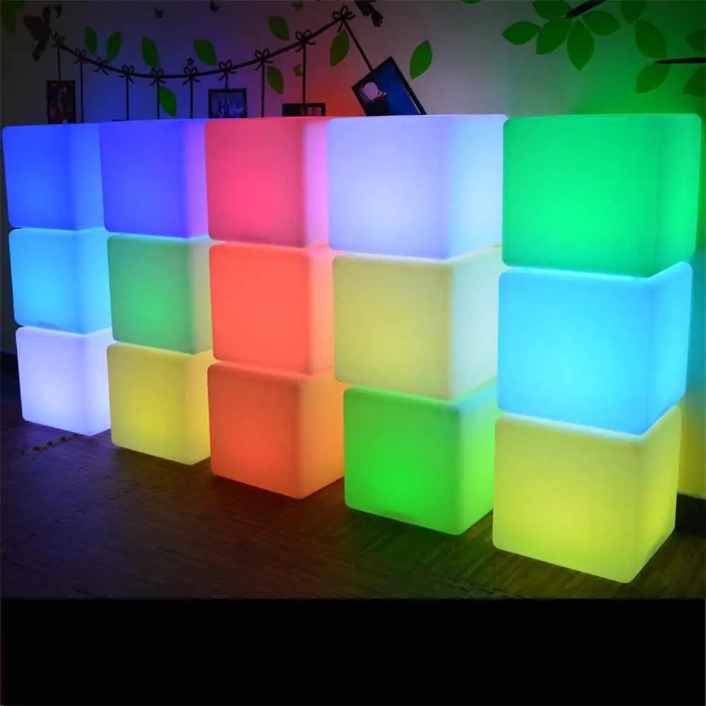 Big Size Led Light Cube Luminous Led Cube Table Waterproof Colorful 