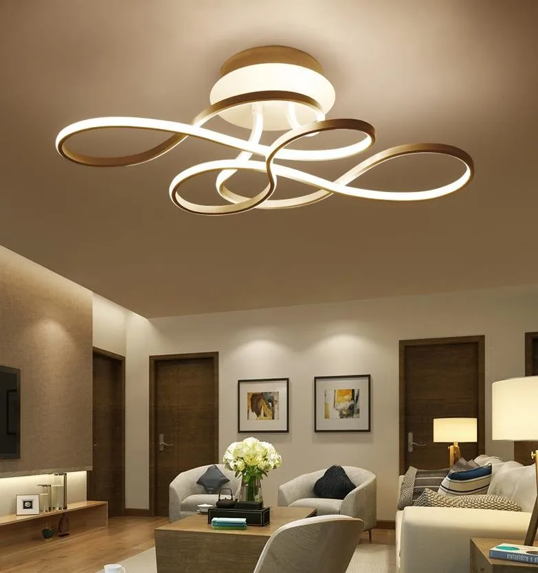 Black/white Aluminum Modern Led Ceiling Lights For Living Room Bedroom ...