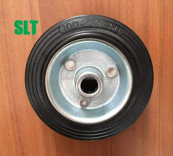 4 Inch Solid Rubber Wheels For Heavy Duty Cart Small Caster Wheel ...