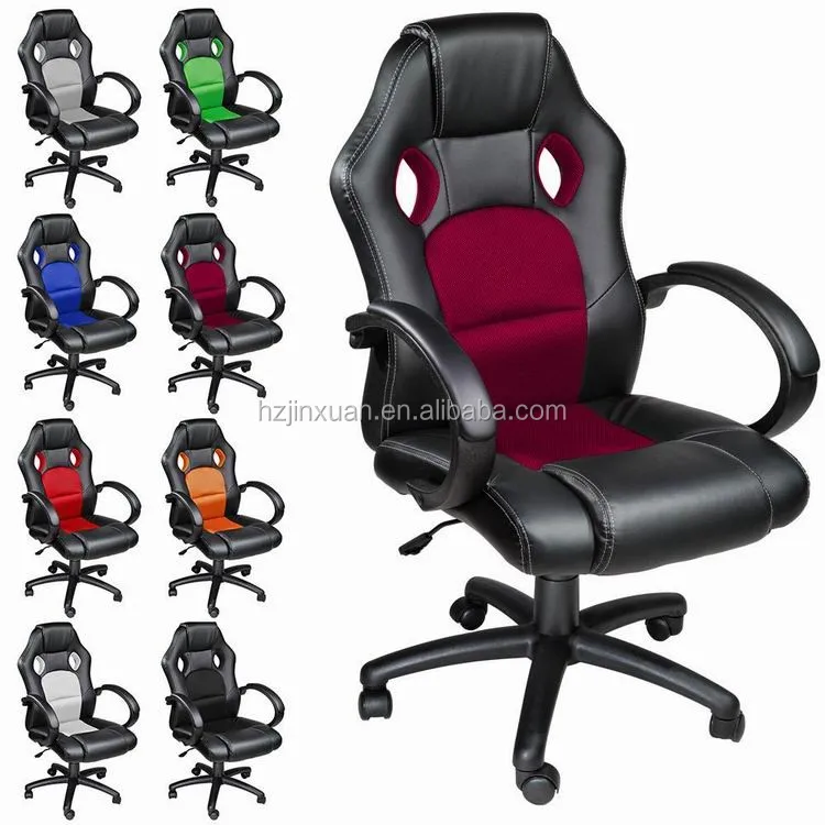 Black Green Swivel Computer Desk Chair Seat Racing Gaming