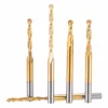 3.175mm ball nose 2 Flute Spiral TiN Coating end mills CNC router bits for wood steel tungsten carbide milling route tool
