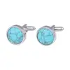 Hot sale natural stone cufflinks fancy turquoise cufflinks