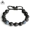 Natural Stone Lava Bead Macrame Well Hanging Bracelet