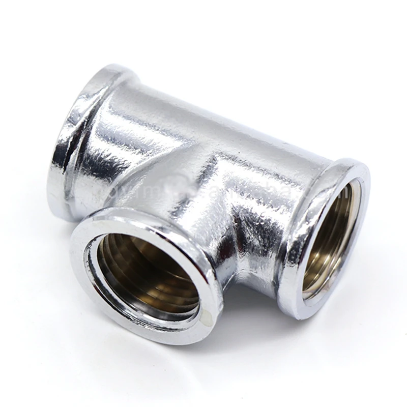 Chrome Plated Plumbing Pipe Fittings Brass Equal Tee Female