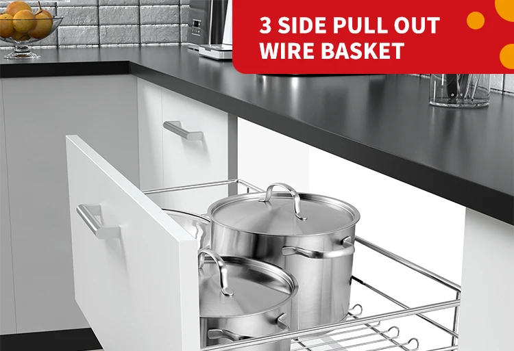 Multiple Function Three Side Kitchen Cabinet Organizer Storage Pull Out Wire Mesh Basket Buy Pull Out Basket Kitchen Cabinet Pull Out Basket Pull Out Wire Basket Kitchen Storage Product On Alibaba Com