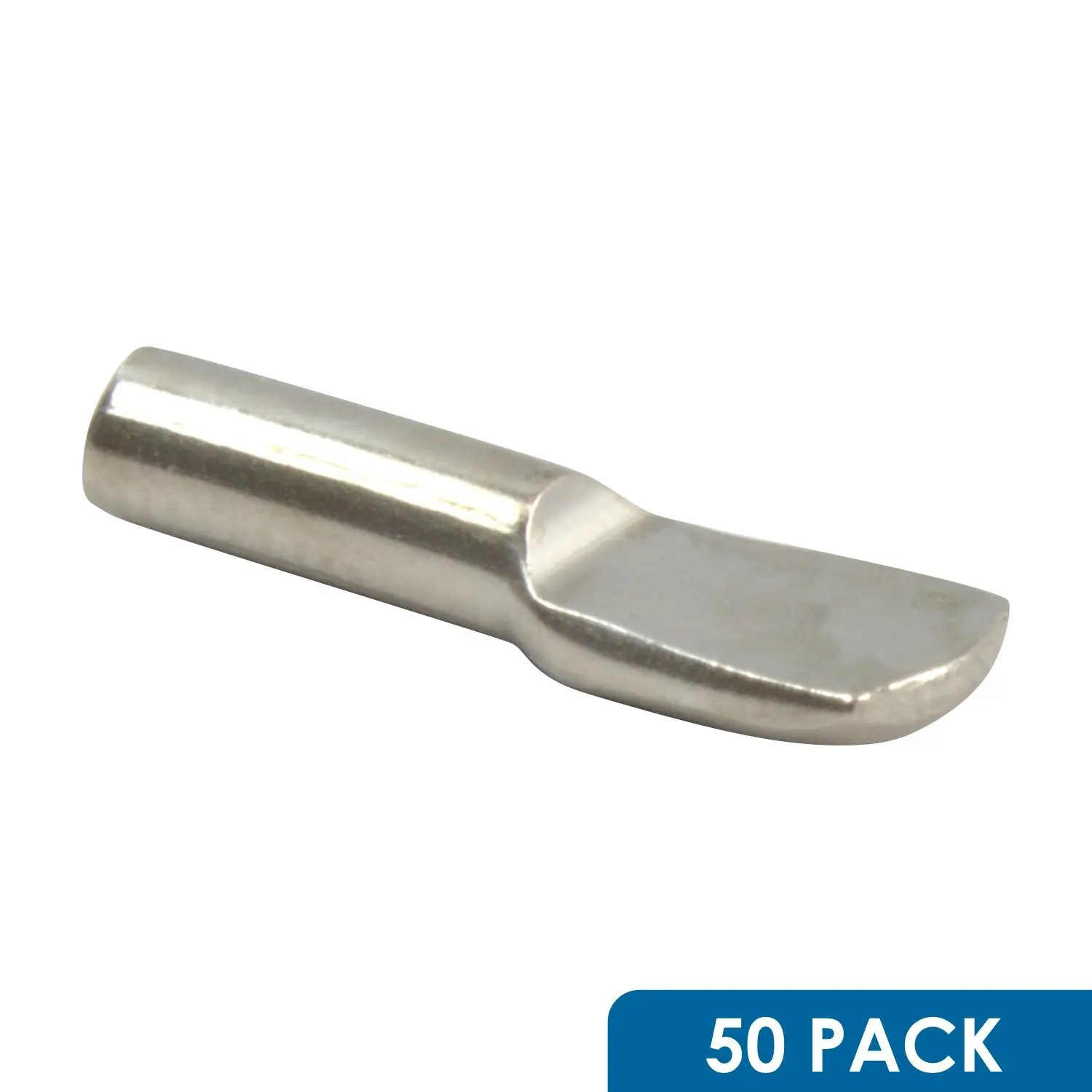 Ships Free! 50 Pack 1//4 Inch Heavy Duty Pin Spoon Shaped Shelf Support Brass