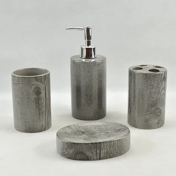 Wood Grain Design Ceramic Chinese Grey Bathroom Accessories Buy Chinese Bathroom Accessories Fashion Bathroom Accessories Bathroom Accessories Grey Product On Alibaba Com