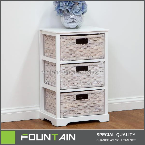 Casa De Lujo Estante Alto Brillo Blanco 6 Cubo De Mimbre Muebles De