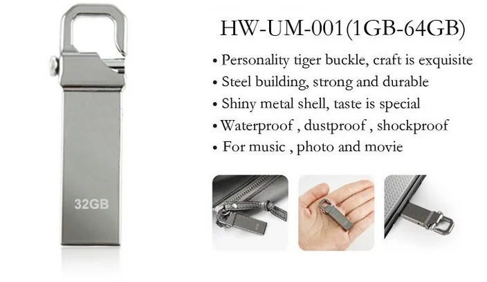 Waterproof Metal USB Flash Drive Customized Logo Pen Drive 4GB 8GB - ANKUX.COM