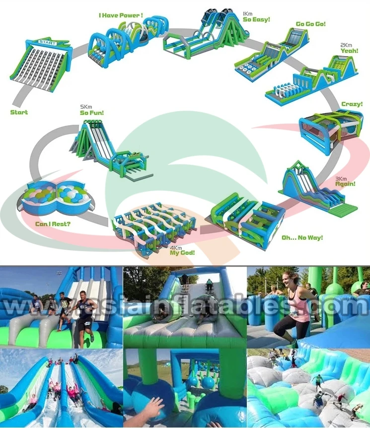 Inflatable 5k Run Race Inflatable Obstacle Course For Adults And Kids