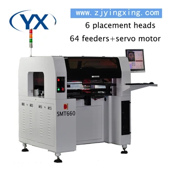 Pick And Place Machine Smt660 With 64 Feeders 6 Heads Servo Motor