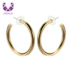 AIDAILA Copper Jewelry Hypoallergenic Silver Needle 18k Gold Plated Thick Punk Earrings Self Piercing Gold Hoop Earrings