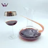 Exquisite Made Borosilicate Etched Win Glass Stemware Black Rim
