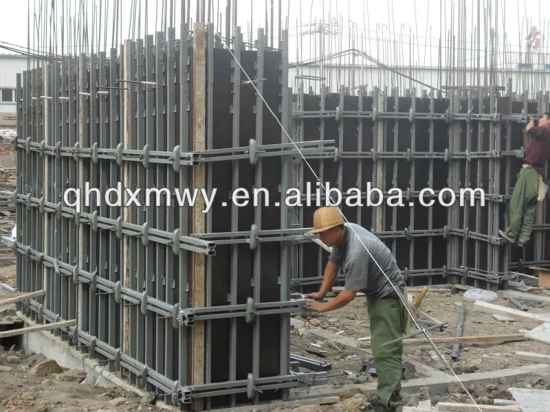 adjustable framed formwork for concrete walls