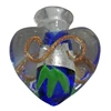Murano Lampwork Blown beads cork charms Pink Hollow sweet Heart shape Essential Oil perfume bottles glass
