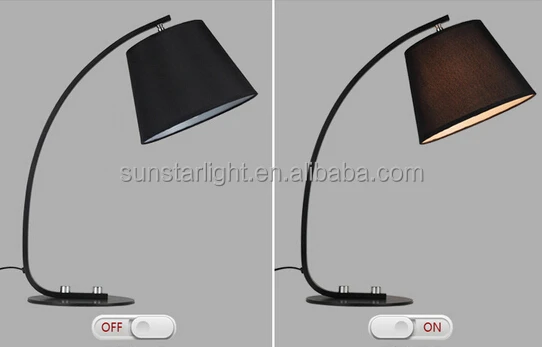 Moderne Bogen Form Schreibtischlampe Metall Körper Mit Stoff ...