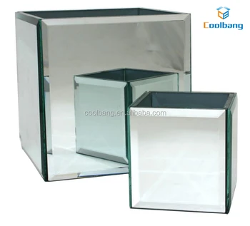 Chinese Manufacturer Cheap Mirrored Vases Wholesale Cube Smooth