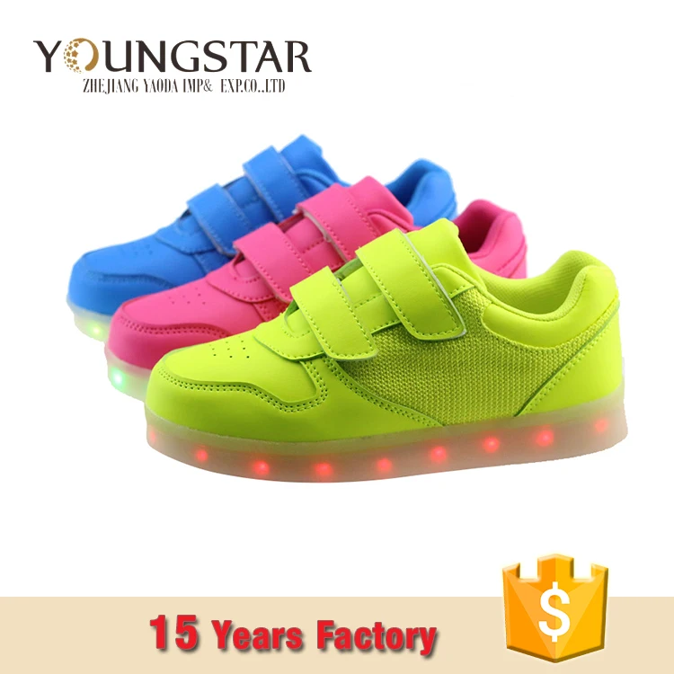 2016 New Style Colorful Running Sport/Casual Changeable Color light up kids led shoes