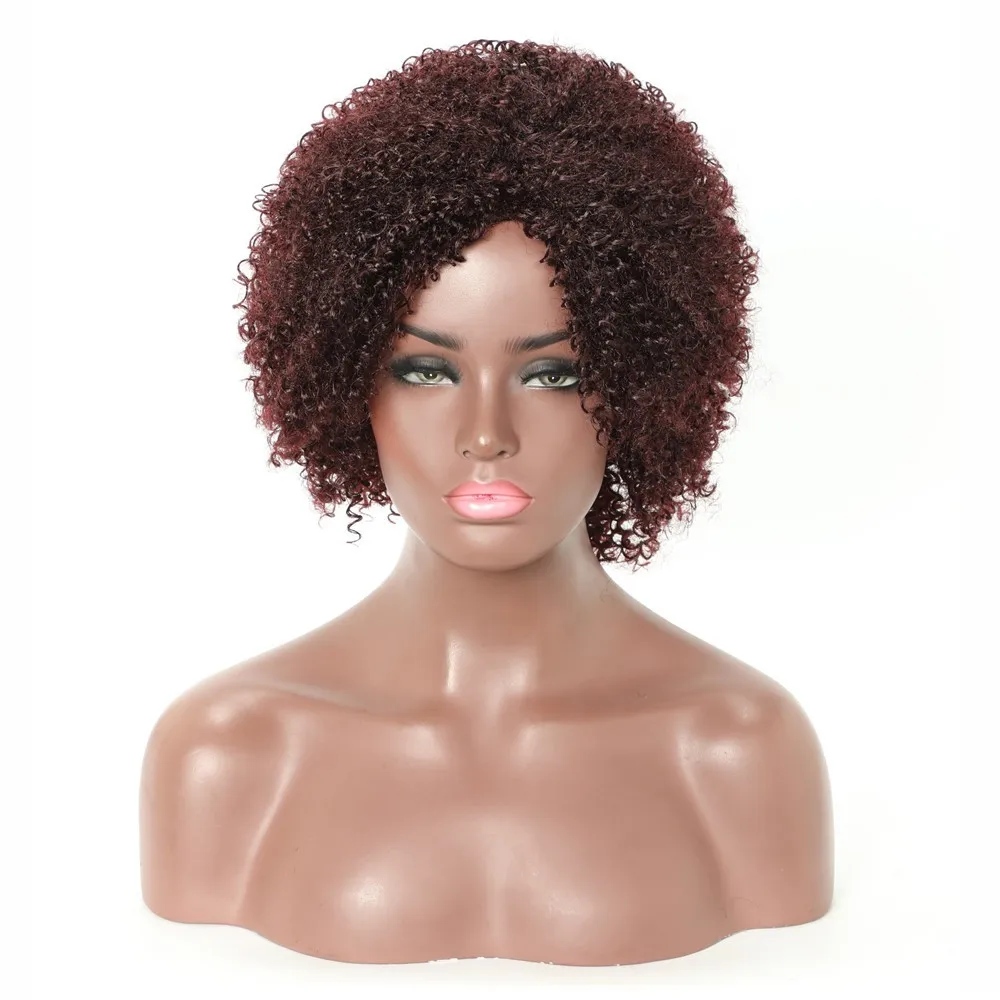 Wholesale Afro Kinky Curly Wig Black Women Synthetic Fiber Short Curly
