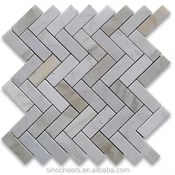Calacatta Gold Herringbone Mosaic Tile 1 X 3 Honed Calcutta Marble Calacatta Gold Herringbone Mosaic Tile 1 X 3 Honed Calcutta Marble