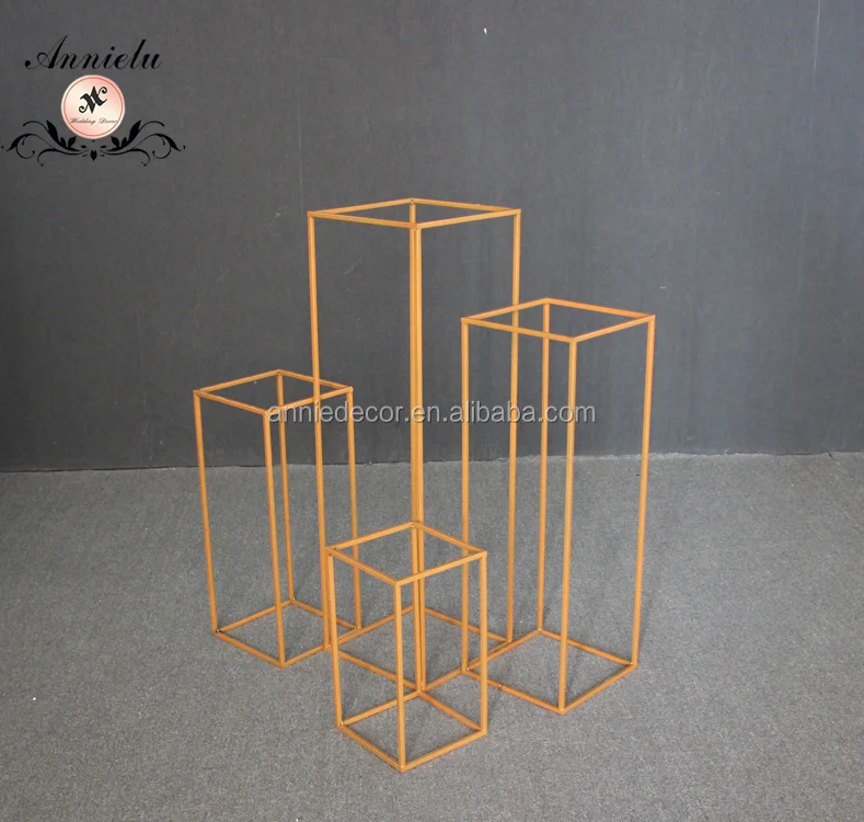 Wedding and Banquet Flower Stand, Hotsale Metal Rectangular Table Decoration Centerpiece