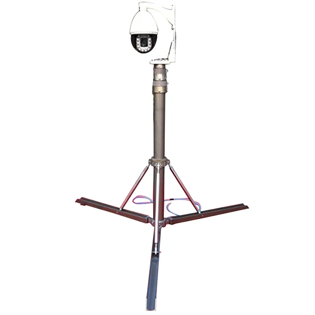 9m tripod pneumatic telescopic mast for CCTV camera 