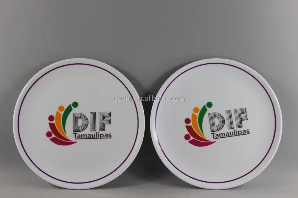 Customize Logo Print Melamine Plastic Round Dish