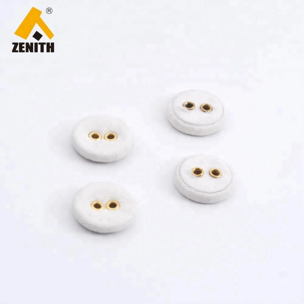 white fabric buttons