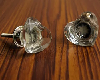 Heart Shaped Modern Crystal Glass Knobs For Bedroom Cabinets Buy